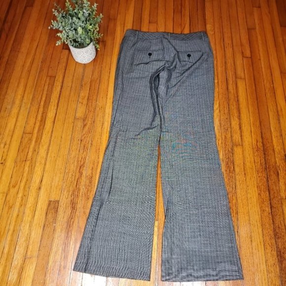 Express Editor Pants Wide Leg Trousers Grid Black White Preppy Work Office 2 - Picture 2 of 6